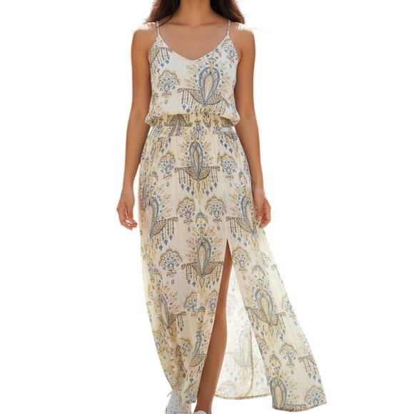 O'Neill Dresses & Skirts - O’Neill Y2K Grecian Print Rayon Maxi Dress Double Slits XS